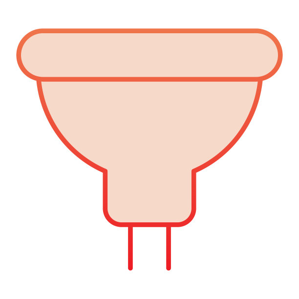 灯泡平图标能源灯红色图标中图片下载