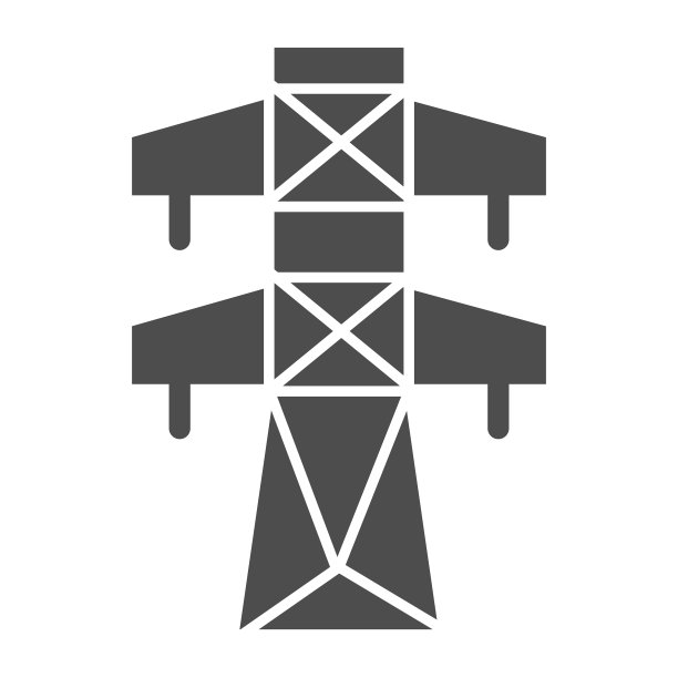 高压线路固体图标电塔图片下载