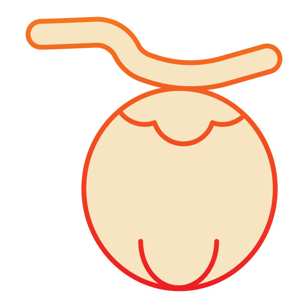 椰子平图标异国水果橙图标图片下载