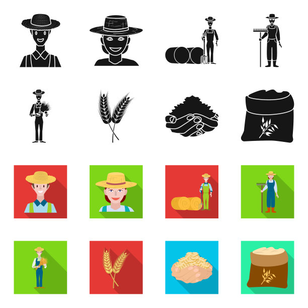 农场和耕地图标设置图片下载