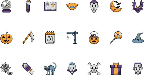 捆绑万圣节套装图标图片下载