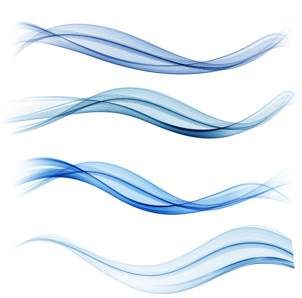 设置蓝色抽象波浪设计元素图片下载