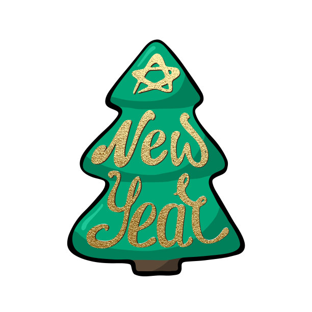 圣诞剪辑艺术手绘图标图片下载