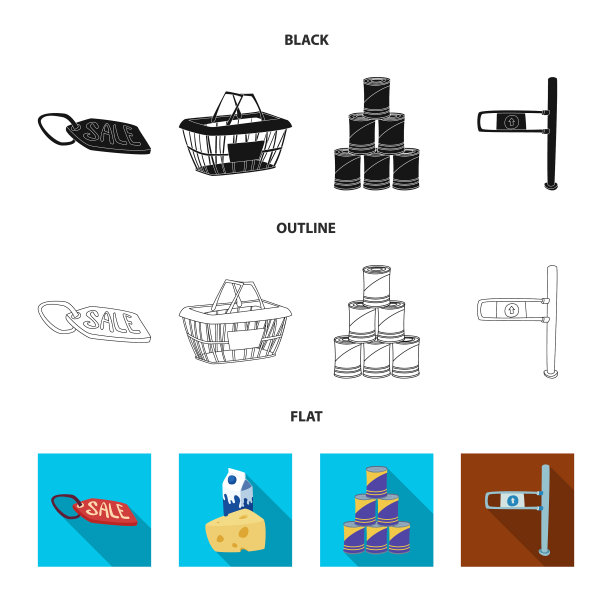 食品和饮料的标志设置图片下载