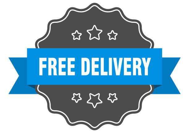 免费送货蓝色标签免费送货隔离图片下载