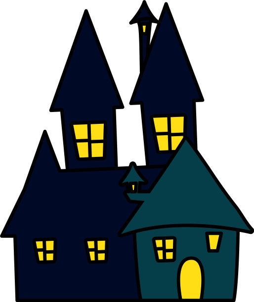 孤立的万圣节城堡设计图标图片下载