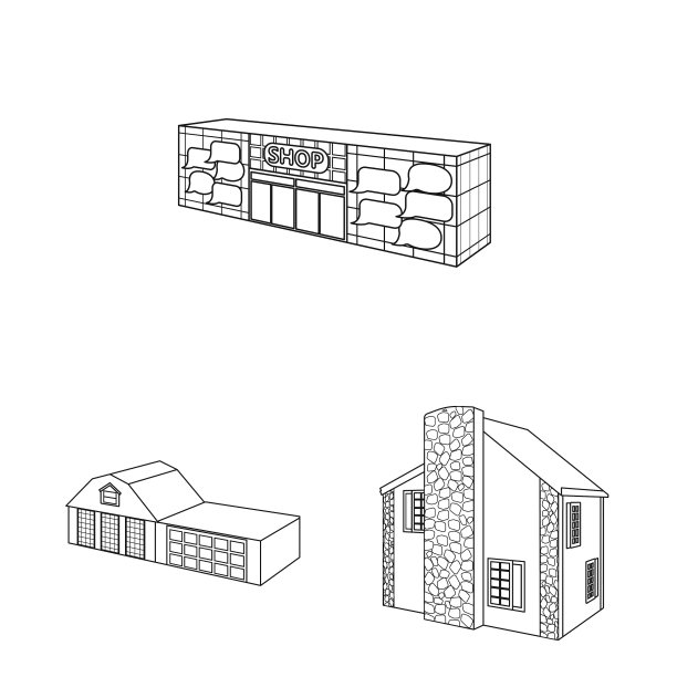 孤立对象城市和建设标志集图片下载