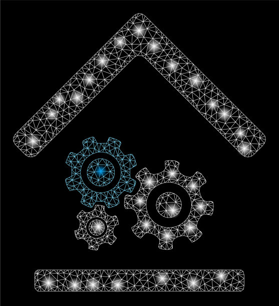 发光的网格2d车间与亮点图片下载