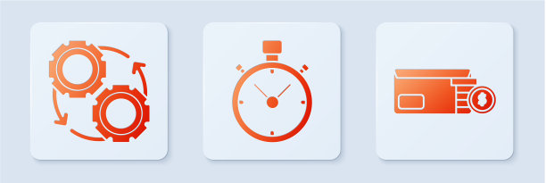 设置秒表齿轮和箭头作为工作流程图片下载