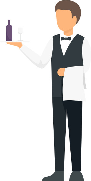 男服务员图标扁平化风格图片下载