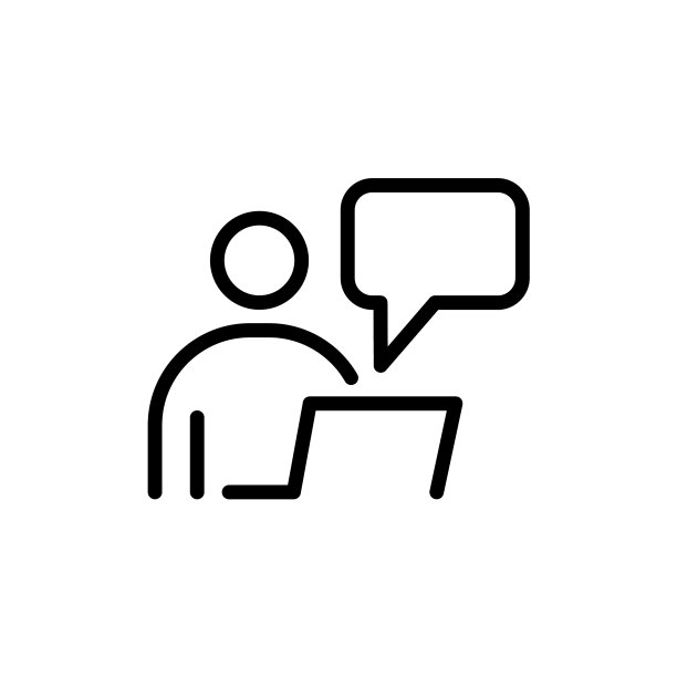 在线教育图标简单的平面风格轮廓图片下载