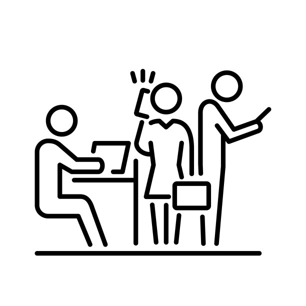 团队商务人士图标简单线条平坦图片下载