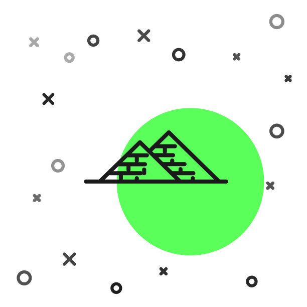 黑线埃及金字塔图标孤立在白色上图片下载