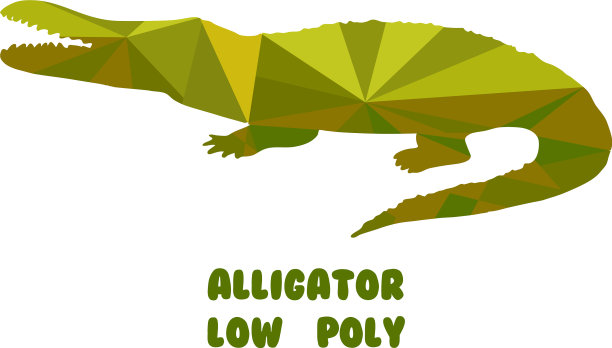 鳄鱼多边形孤立图片下载