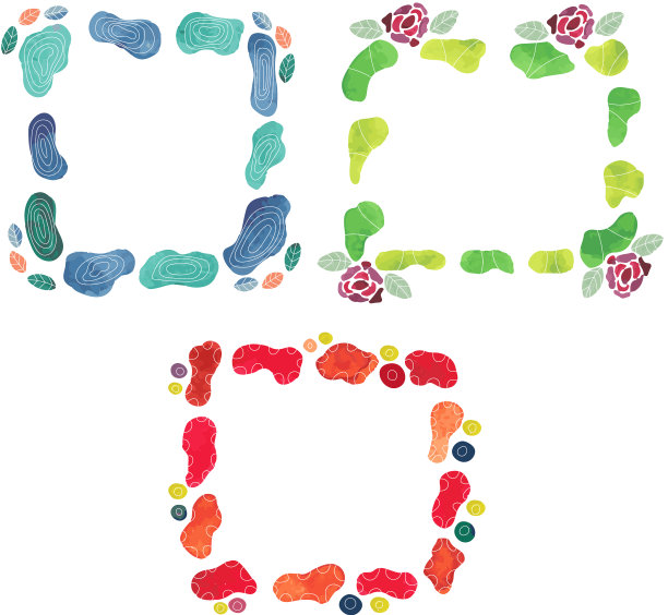 设置春天水彩原始镜框图片下载