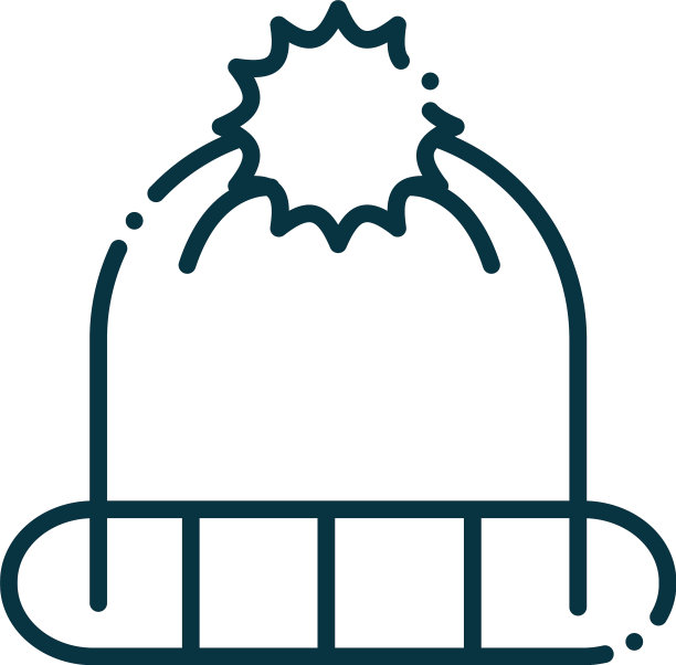 编织帽圣诞快乐线图标图片下载