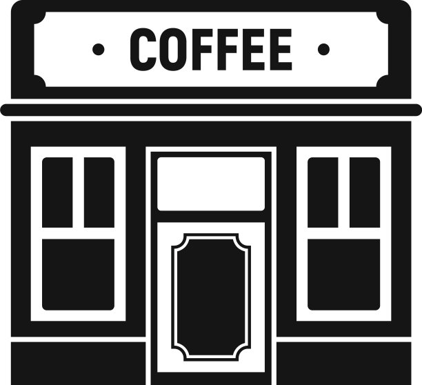 街头咖啡店图标简约风格图片下载