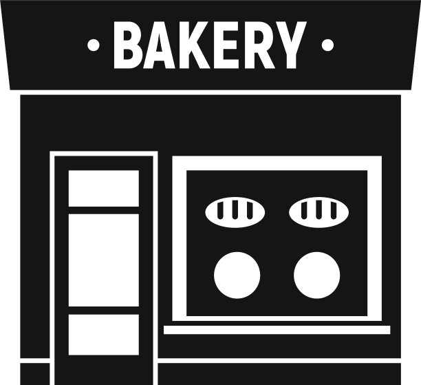 面包房街头小店图标简约风格图片下载