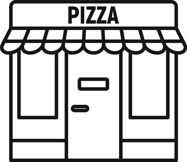 披萨街店图标轮廓风格图片下载