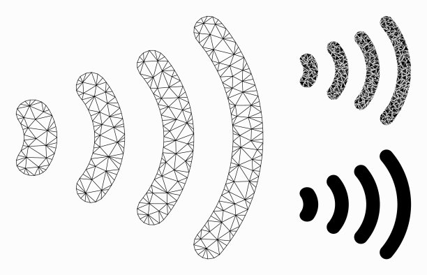 无线网状体模型和三角形图片下载