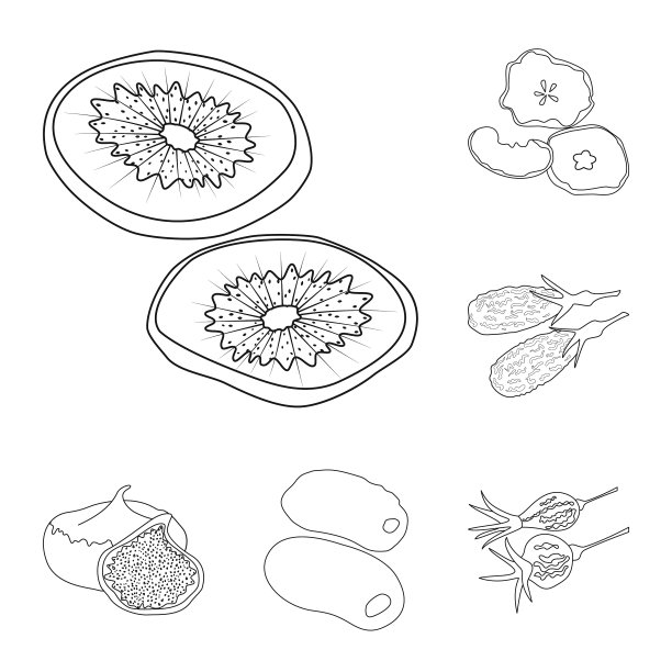设计食品及生食标志套装食品图片下载