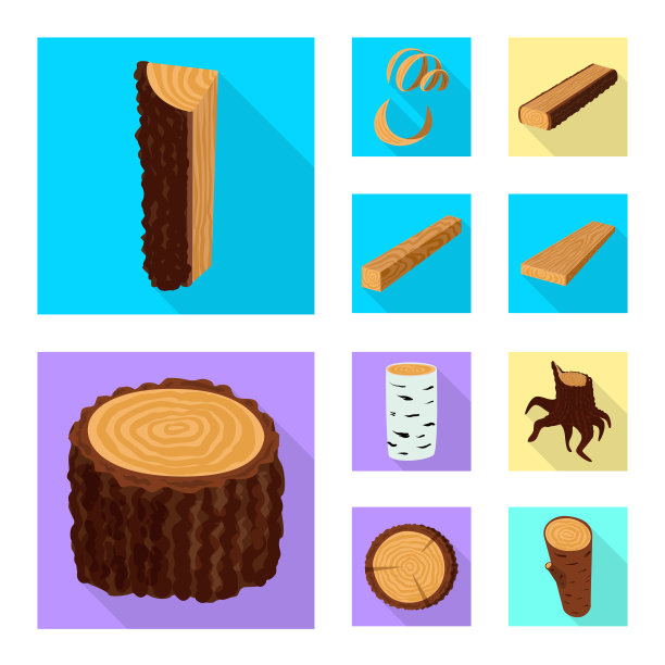 孤立的物体材料和自然标志集图片下载