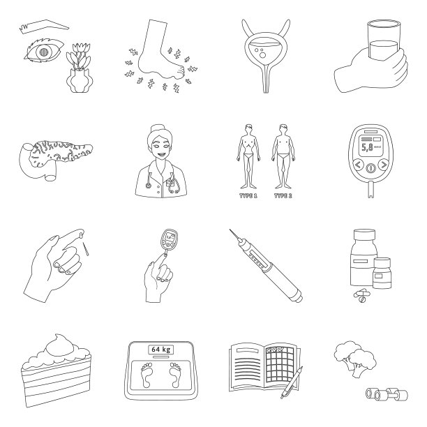 设计与糖尿病体征组图片下载