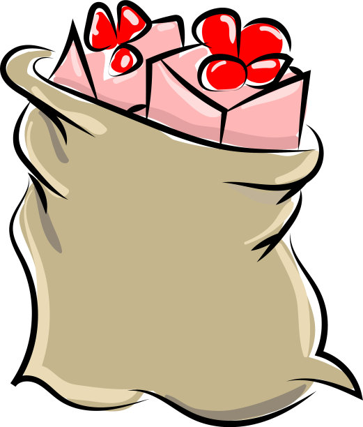 白色背景上有礼物的袋子图片下载