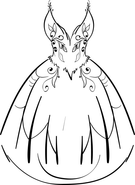 婚纱绘制在白色的背景图片下载