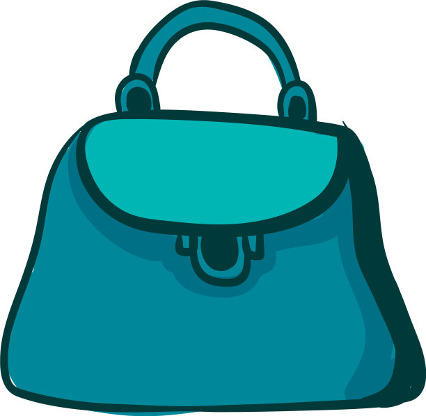 白色背景的蓝色包图片下载