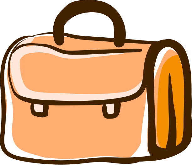白色背景的棕色包图片下载