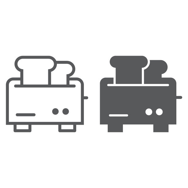 烤面包机线性字形图标图片下载