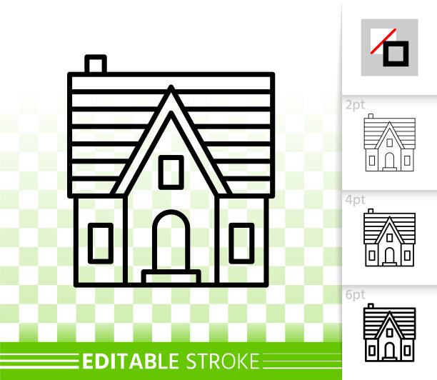 房子简单的黑色线条home外部图标图片下载
