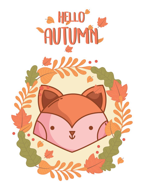 狐狸的脸你好秋设计图标图片下载