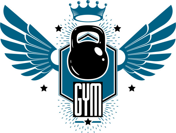 健身和健身运动标志模板图片下载