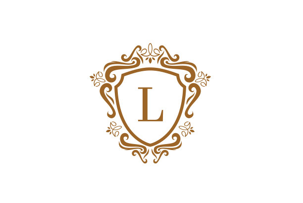 豪华的白色和金色标识设计模板图片下载