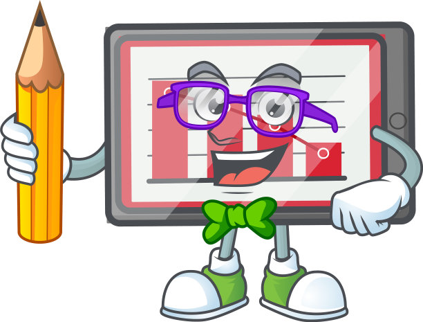 学生在漫画中向下画横表图片下载