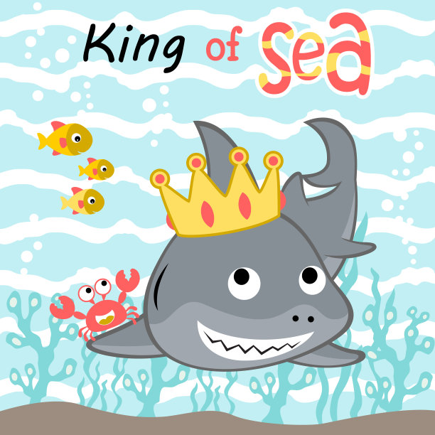 卡通海洋生物与可爱的海洋动物图片下载