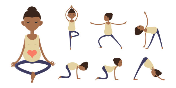 一个美国黑人孕妇在做瑜伽图片下载