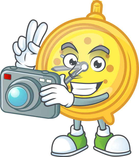 摄影师用机器拍摄闹钟卡通图片下载