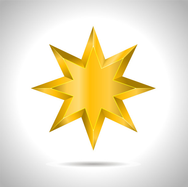 明星逼真的金属金色孤立的黄色3d图片下载