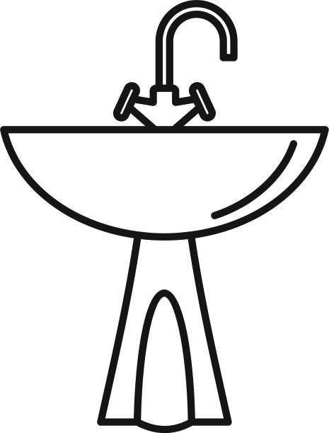 脸盆图标轮廓风格图片下载
