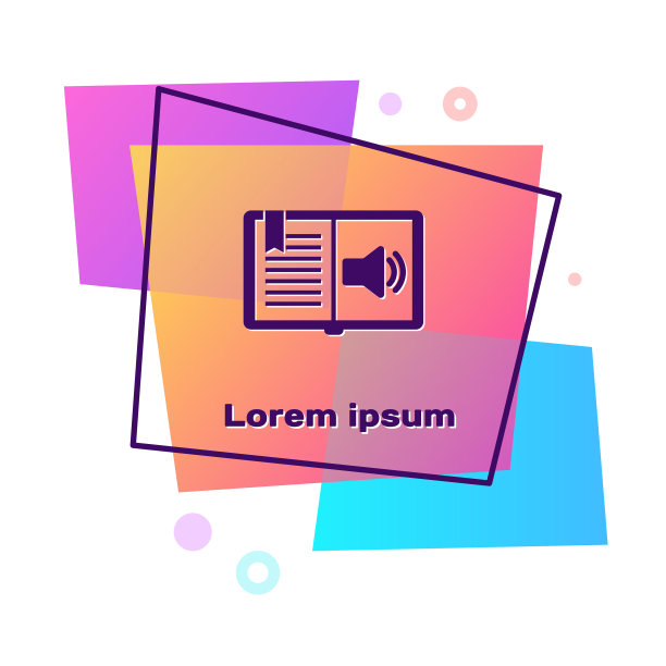 紫色的有声书图标孤立在白色图片下载