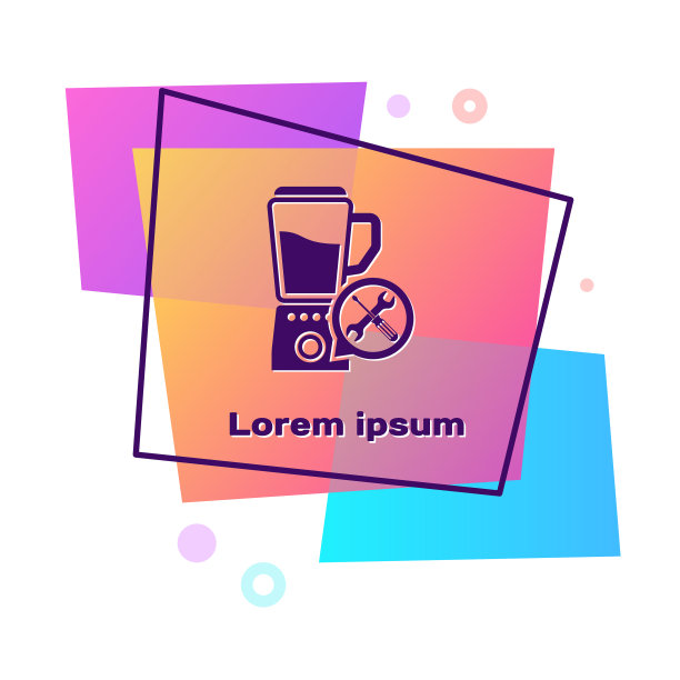 紫色搅拌机与螺丝刀和扳手图标图片下载