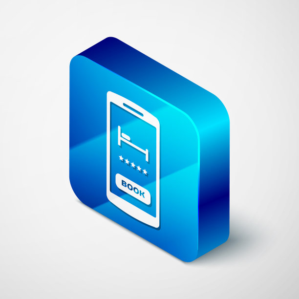 等距在线酒店预订图标孤立图片下载