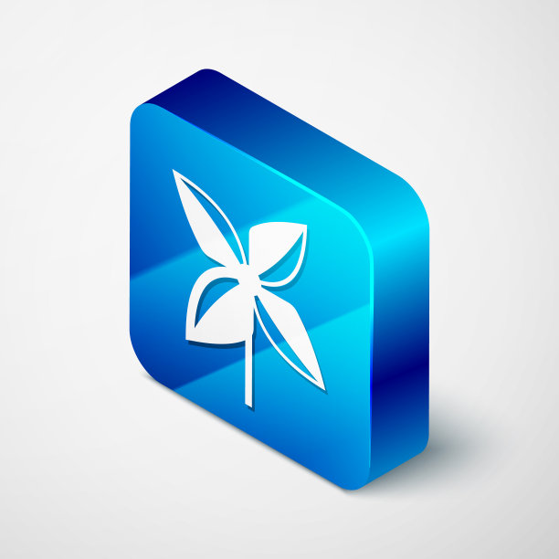 等距风车图标孤立在白色图片下载