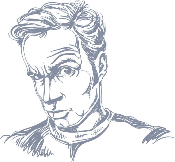 画着一个留着黑色短发的可疑男子图片下载