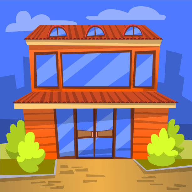 咖啡馆外部建筑，窗户城市景观图片下载