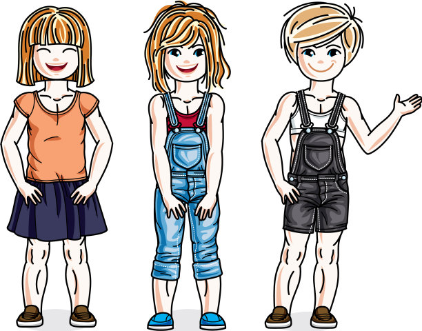 美丽快乐的小女孩摆姿势穿着图片下载