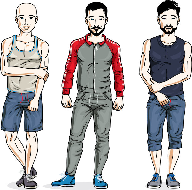 自信英俊的男人摆出时尚的姿势图片下载